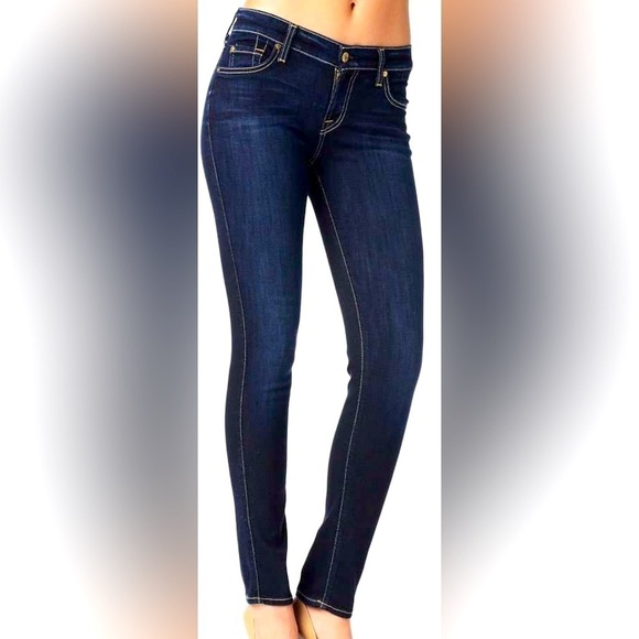 NWOT 7 For All Mankind’The Skinny’ Dark Denim Jeans - Size 26 - Picture 1 of 4